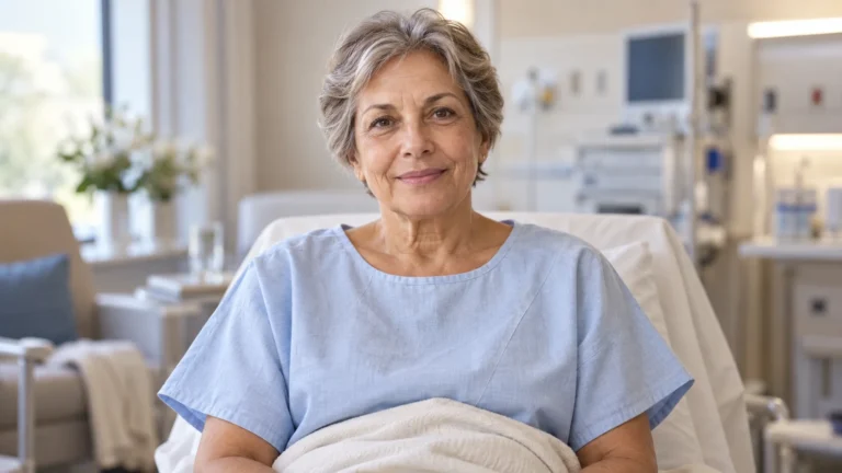 Facelift anesthesia — illustrative portrait of a mature woman