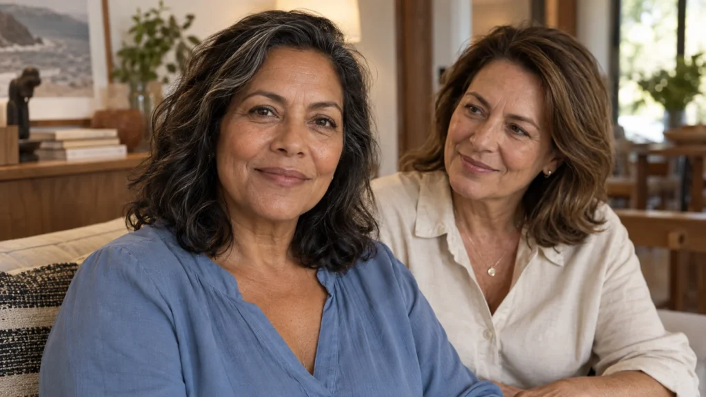 Facelift and self-esteem — illustrative scene of support