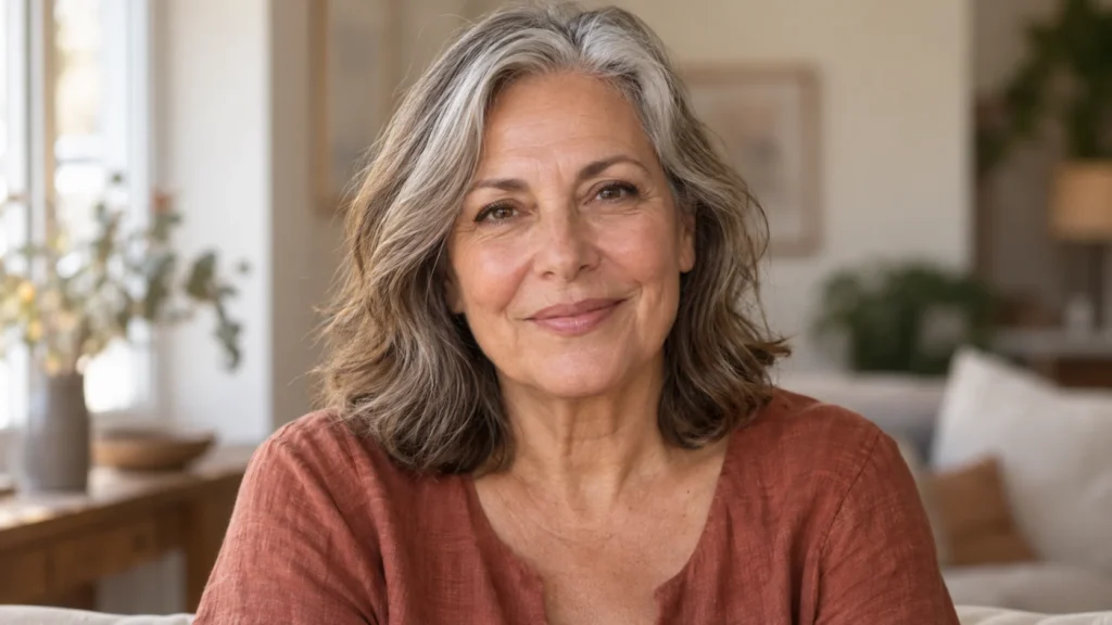 Natural facelift results — illustrative portrait of a mature woman